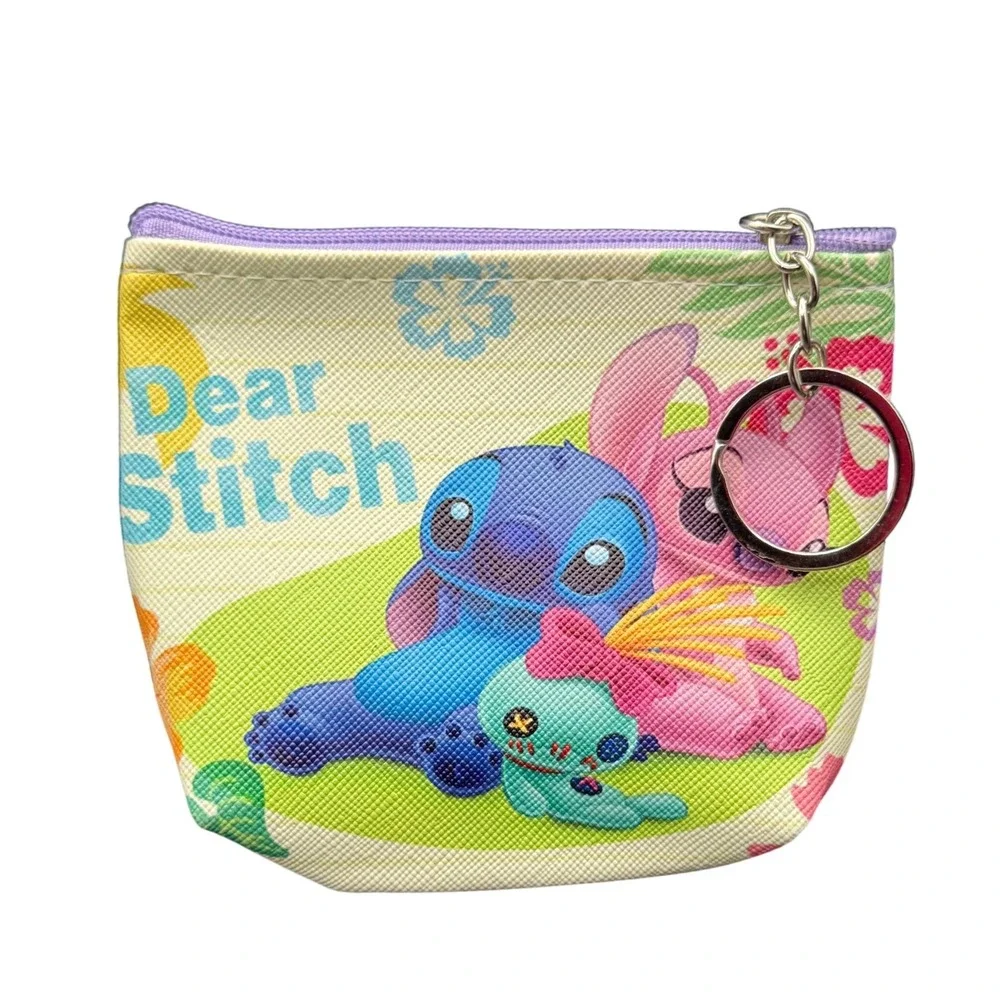Disney Stitch and Angel Coin Purse Pouch Keychain Accessory‎